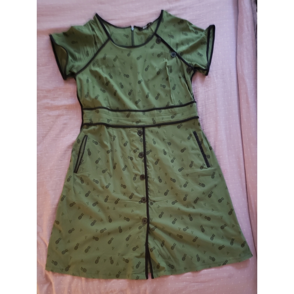 Eshakti olive green pineapple dress